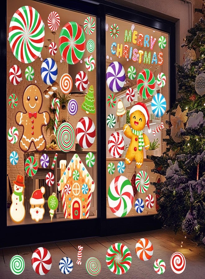 CYNOSA Christmas Candy Window Decals & Stickers - Candy Cane Christmas Decorations for School, Home & Wall Windows - Image 2